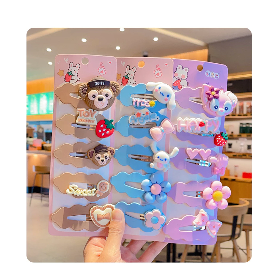 กิ๊บติดผม ลายการ์ตูนน่ารัก 5 ชิ้น และเนคไทโบว์น่ารัก ปรับได้ สไตล์เกาหลี เครื่องประดับผม สําหรับเด็กผู้หญิง thumbnail 3