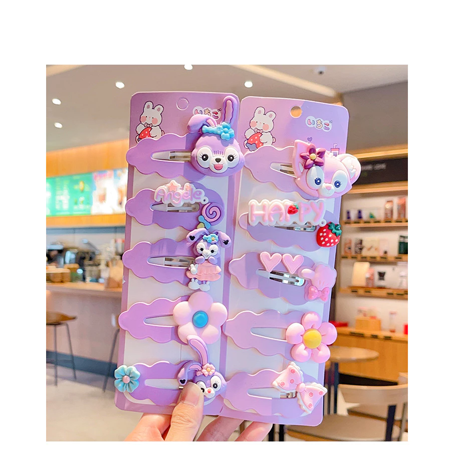 กิ๊บติดผม ลายการ์ตูนน่ารัก 5 ชิ้น และเนคไทโบว์น่ารัก ปรับได้ สไตล์เกาหลี เครื่องประดับผม สําหรับเด็กผู้หญิง thumbnail 4