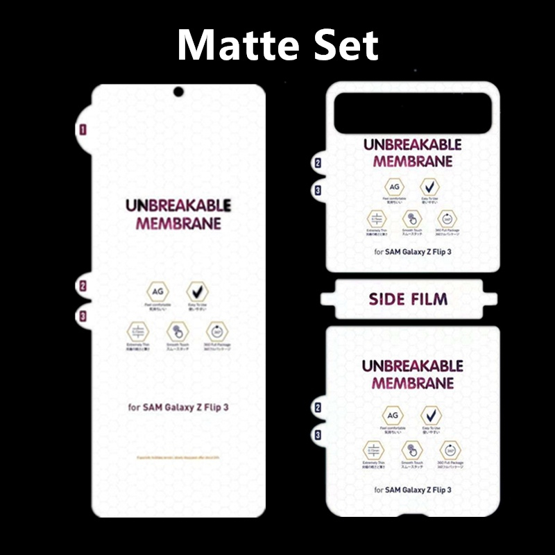 Matte Soft Full Cover Screen Protector สําหรับ Samsung Z Flip 6 5 4 3 เมมเบรนด้านหลังด้านหน้ายืดหยุ่น Hydrogel สําหรับ Z Flip6 ฟิล์ม