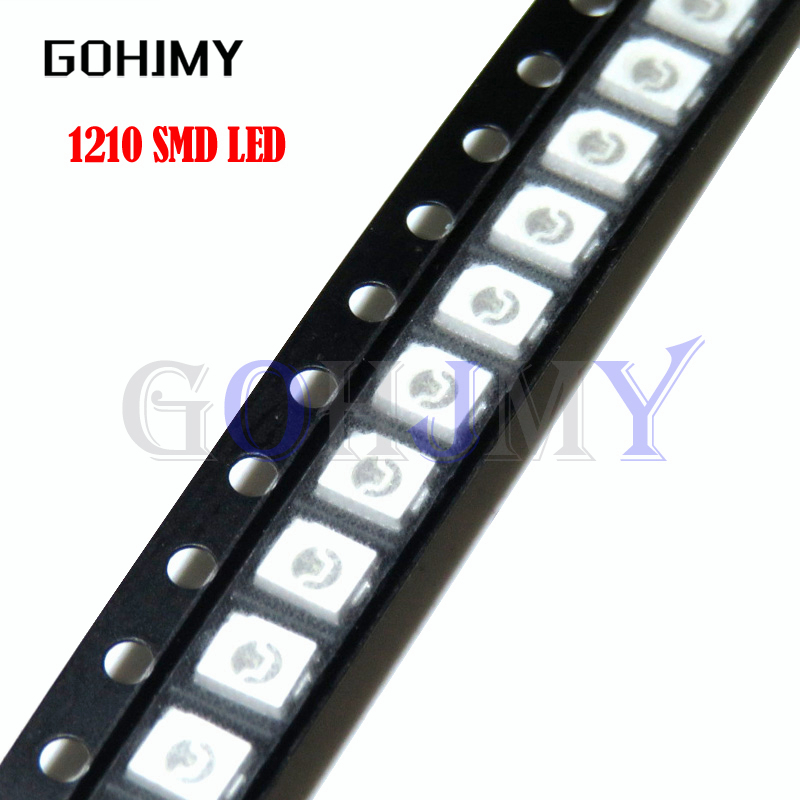 ไดโอด LED 3528 1210 SMD 100 ชิ้น สีแดง/เขียว/น้ําเงิน/เหลือง/ขาว