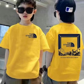 [พร้อมส่ง] เสื้อยืดแขนสั้นลําลอง ผ้าฝ้ายแท้ พิมพ์ลาย สไตล์เกาหลี แฟชั่นฤดูร้อน สําหรับเด็กผู้ชาย