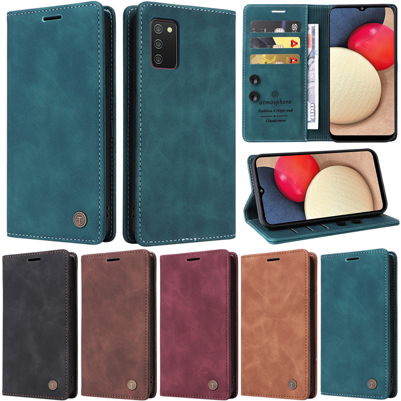 เคสโทรศัพท์มือถือหนัง PU นิ่ม ฝาพับ พร้อมช่องใส่บัตร ตั้งได้ สไตล์เรโทร สําหรับ Samsung Galaxy Note 20 Ultra S10 Plus S9 Plus S8 Plus Note 10+ Note 9 S10+ S9+ S8+