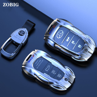 Zobig เคสกุญแจรถยนต์ โลหะผสมสังกะสี พร้อมพวงกุญแจ สําหรับ Toyota CHR Prado Camry Avalon RAV4 Hilux Fortuner Corolla Cross Avalon Prius Innova 2023