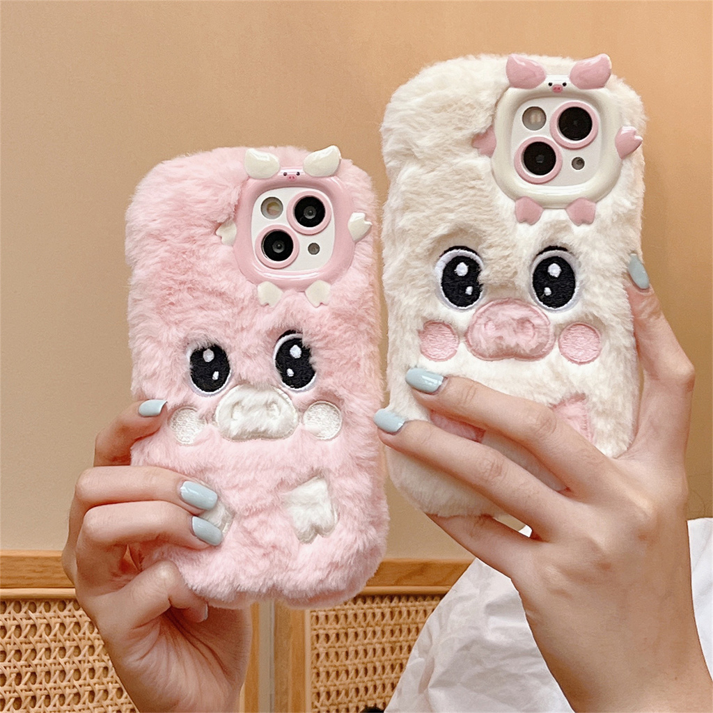 สําหรับiphone Case 16 Pro Max 15 Pro Max 14 Pro Max 13 Pro Max 12 Pro Maxฤดูใบไม้ร่วงและฤดูหนาวตุ๊กตาการ์ตูนรูปแบบTPU Soft Case