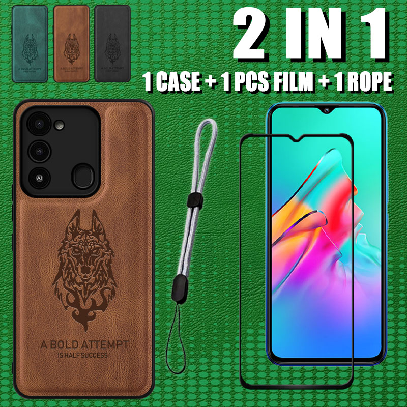 2 in 1 สําหรับ Tecno Spark 8C/9/Go 2022 KG5k/KG5j/KG5n/KG5/KG5h/KG5p หนังเซรามิคป้องกันหน้าจอและปรับ