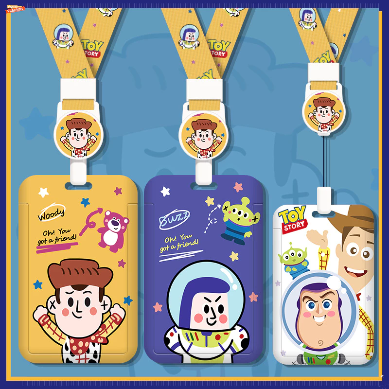 Toy Story Multi-Accessories Card Holder Long Lanyard Card Holder EasyCard Anti-Lost Protective Case Charm Access Control Bus MRT ABS ID ID Holder