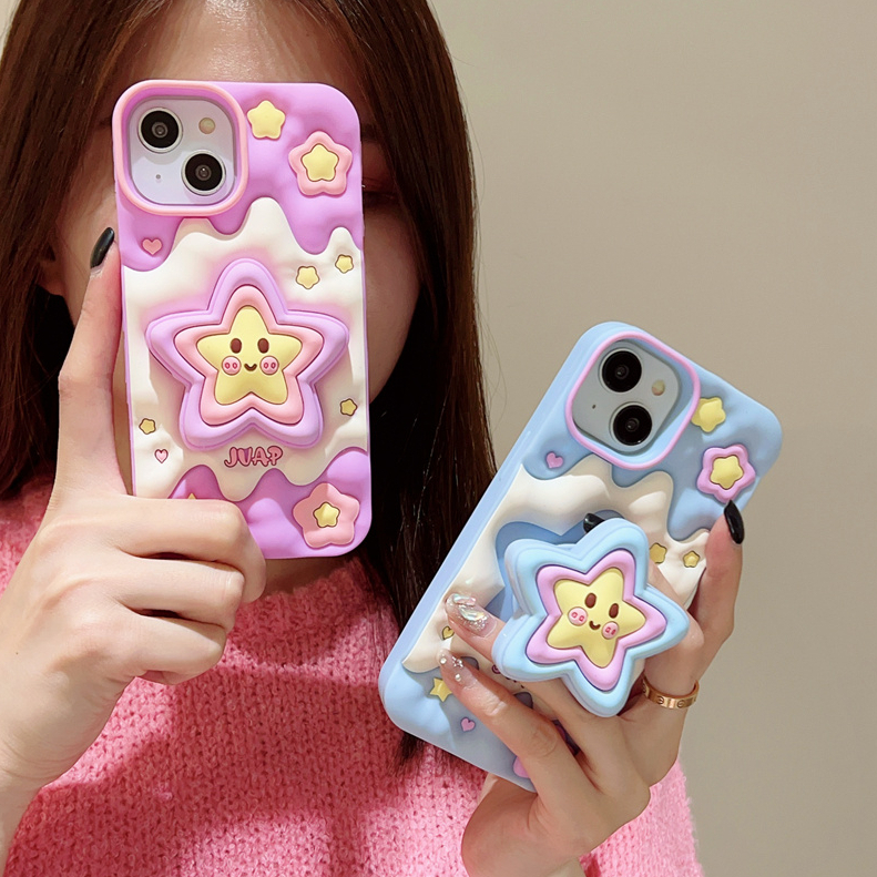 เคสซิลิโคนนิ่ม ลายดาว 3D สําหรับ iphone Case 15 Pro Max 14 Pro Max 13 Pro Max 12 Pro Max