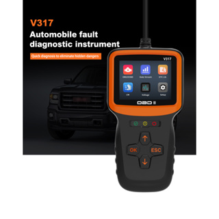 V317 OBD2 ใหม่ เครื่องตรวจจับความผิดพลาดของแบตเตอรี่ CE FCC รับรองหลายภาษา