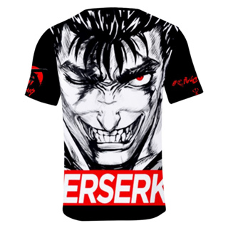 เสื้อยืดแขนสั้นลําลอง พิมพ์ลายอนิเมะ Berserk Guts สไตล์ญี่ปุ่น สําหรับผู้ชาย