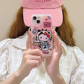 เคสโทรศัพท์มือถือ ลายการ์ตูนวัวน่ารัก สีชมพู พร้อมสายโซ่ลูกปัด สําหรับ iPhone 15 Pro max case 14Pro max 15 Pro 13Pro max 12Pro max 14Pro 13Pro 12Pro 112 13 14 15 เคส pc แบบแข็ง แบบนิ่ม ที่แข็งแกร่ง