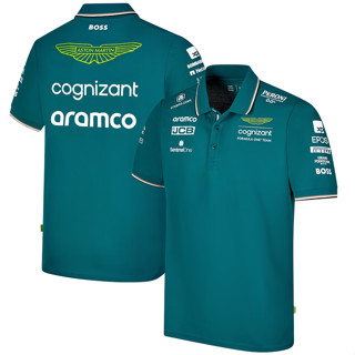 เสื้อกีฬาแขนสั้น ลายทีมแข่ง Aston Martin Polo Rider F1 2023