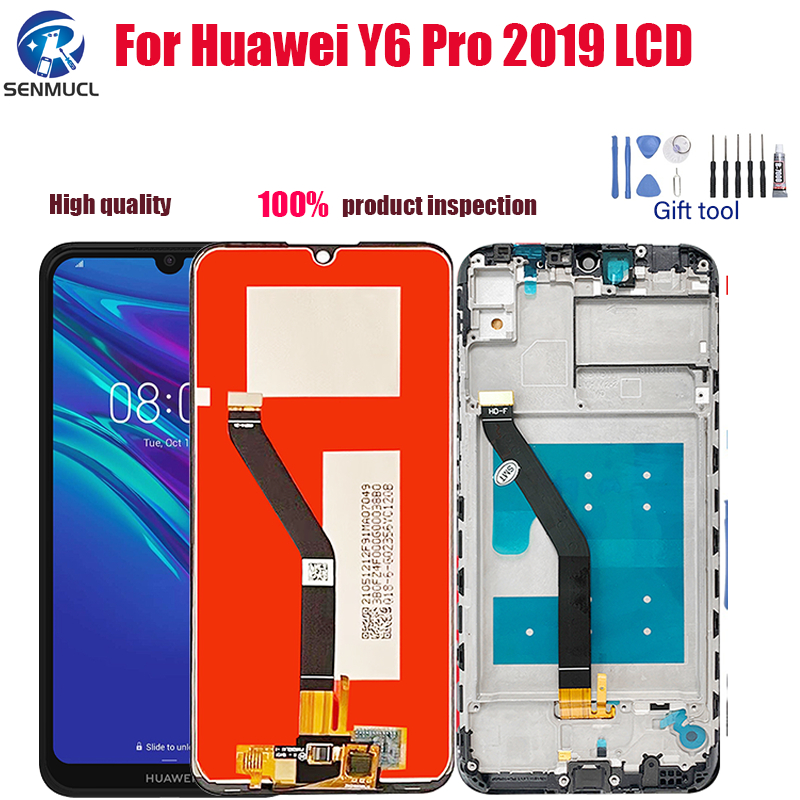 หน้าจอสัมผัสดิจิทัล LCD 6.09 นิ้ว พร้อมกรอบ สําหรับ Huawei Y6 Pro 2019 MRD-LX2
