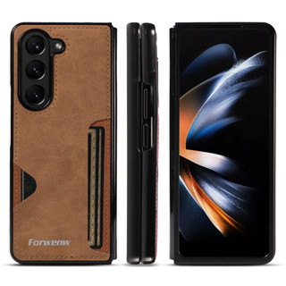 ใหม่ เคสโทรศัพท์มือถือ ฝาพับ พร้อมช่องใส่บัตร สําหรับ Samsung Galaxy Z Fold 3 4 5 5G Fold3 Fold4 Fold5