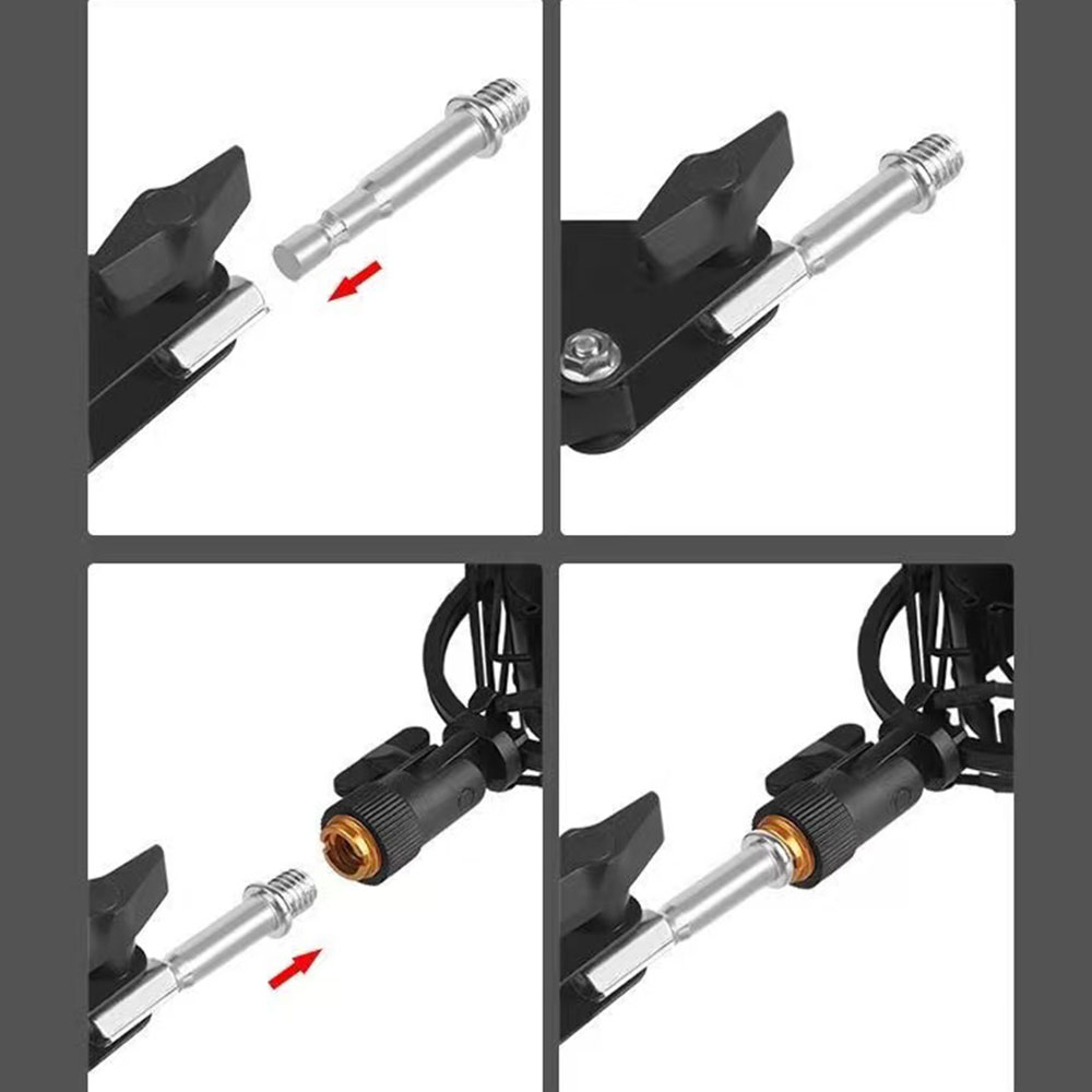 อะแดปเตอร์สกรูโลหะ 1/4 หัวบอล แบบเปลี่ยน สําหรับไมโครโฟน 3/8