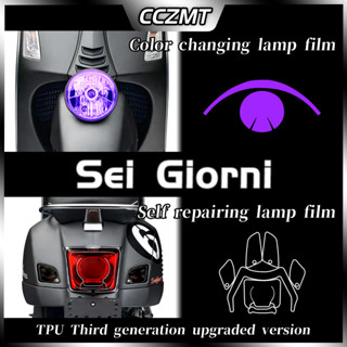 ฟิล์มติดไฟหน้า แบบใส สีดํา สําหรับ Vespa Sei Giorni