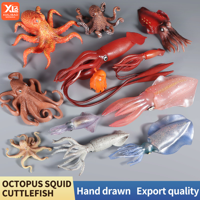 Sea Life โมเดลตุ๊กตาปลาหมึกจําลอง ของเล่นเสริมการเรียนรู้ สําหรับเด็ก