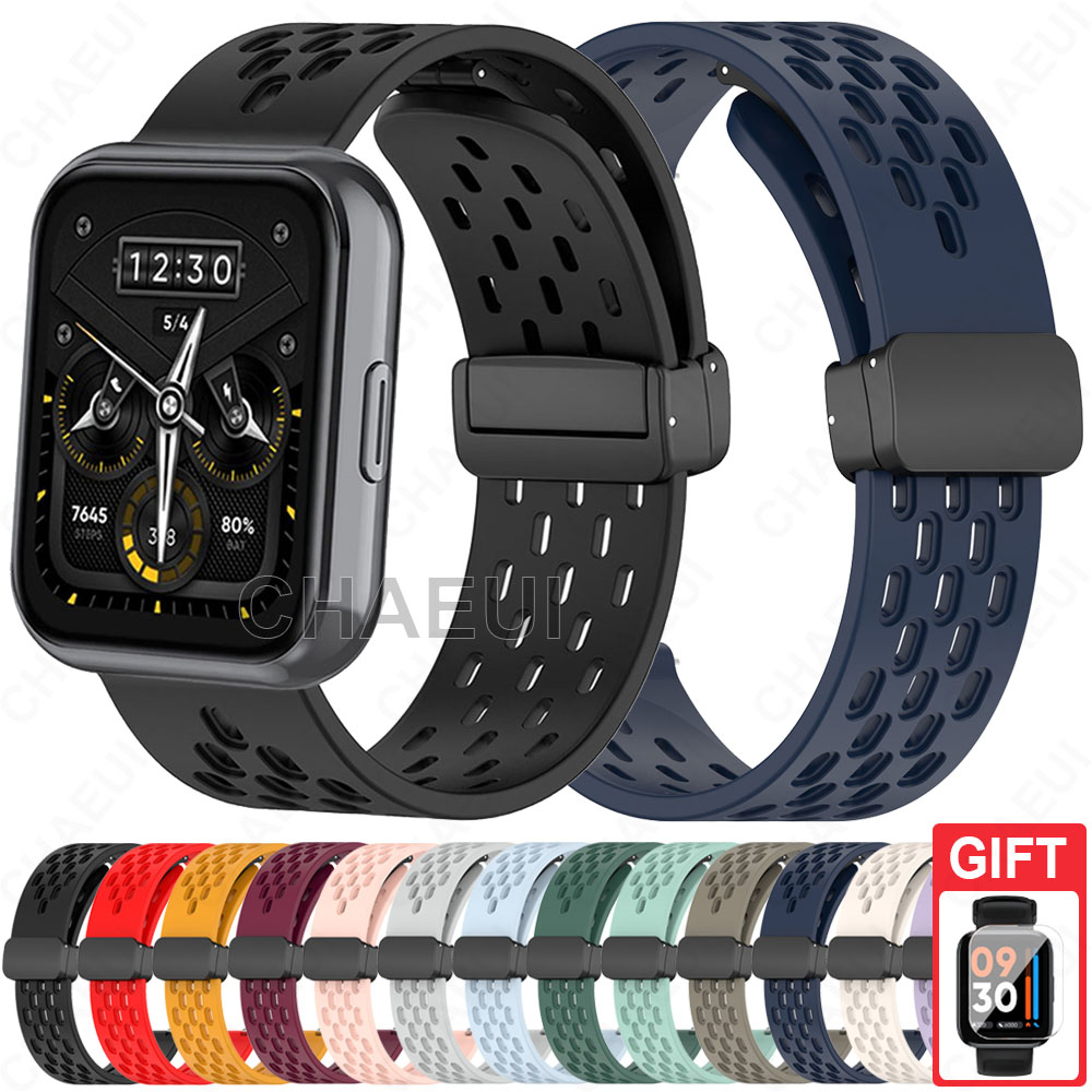สายรัดซิลิโคนสายรัดอุปกรณ์ระบายอากาศสร้อยข้อมือทดแทนสําหรับ Realme Watch 5 / 3 / 3 Pro / 2 / 2 Pro / S