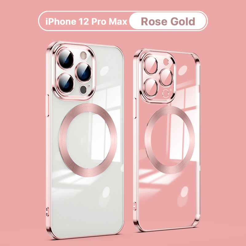 เคสไอโฟน 12 Pro Max 12 mini แม่เหล็ก ปลอกใส อ่อนนุ่ม รองรับการชาร์จแบบไร้สาย การชุบ กันกระแทก ปกป้องกล้อง ป้องกันเลนส์
