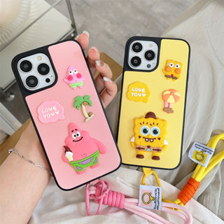 เคสโทรศัพท์มือถือ ลายการ์ตูนสพันจ์บ็อบ พาย ดาว ลิ้นจี่ สําหรับ iPhone 15ProMax 14ProMax 13 12 ProMax iPhone11