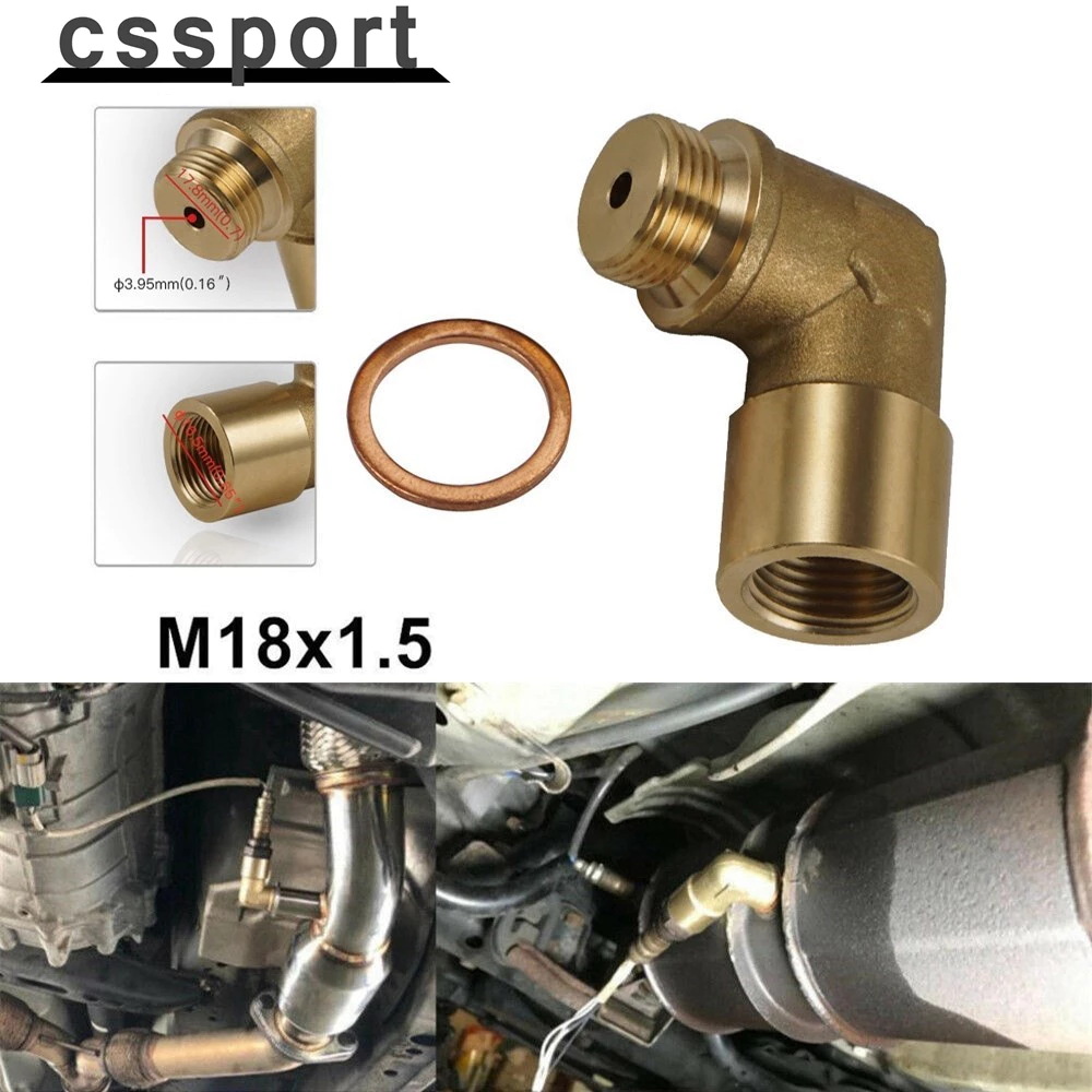 ชุดปลั๊กเชื่อมต่อท่อไอเสีย ทองเหลือง M18X1.5 P0420 P0430 90 องศา O2
