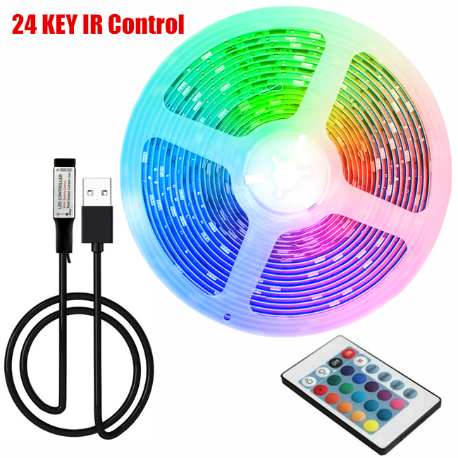 ไฟห้อง ไฟเส้นเปลี่ยนสีได้ ขนาด 10M 5M รุ่น ไฟ RGB Strip ไฟริบบิ้น ไฟตกแต่งห้อง ไฟเส้น LED ไฟตกแต่ง รีโมท 24 ปุ่ม