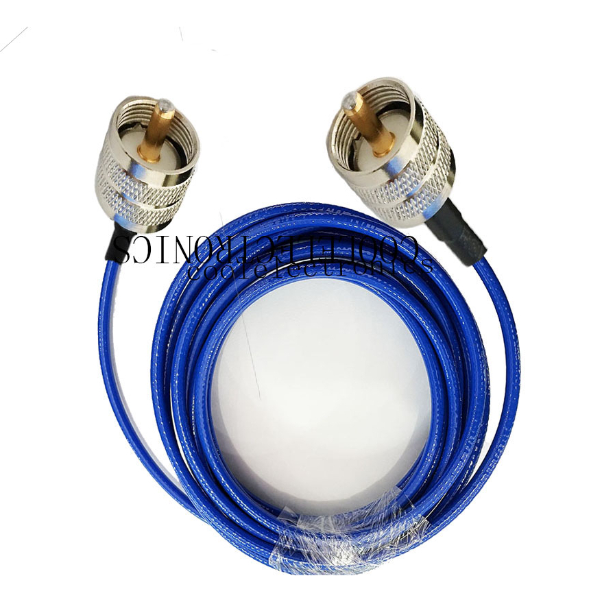 สายเคเบิลเชื่อมต่อ RG142 UHF PL259 ตัวผู้ เป็น BNC ตัวผู้ RF โคแอ็กซ์ 10 15 20 30 50 ซม. 1 2 3 5 ม. สีฟ้า 1 ชิ้น