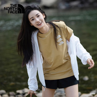 เสื้อยืดแขนสั้นลําลอง คอกลม ผ้าฝ้าย ลาย The North Face สําหรับผู้ชาย และผู้หญิง เหมาะกับการเล่นกีฬากลางแจ้ง