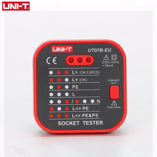 Uni-t UT07B-EU เครื่องทดสอบซ็อกเก็ตไฟฟ้า ทดสอบการรั่วไหลของ RCD