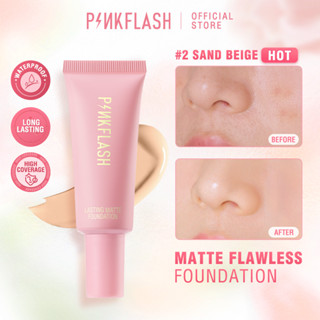 Pinkflash รองพื้น เนื้อแมตต์ บางเบา ติดทนทานตลอดวัน