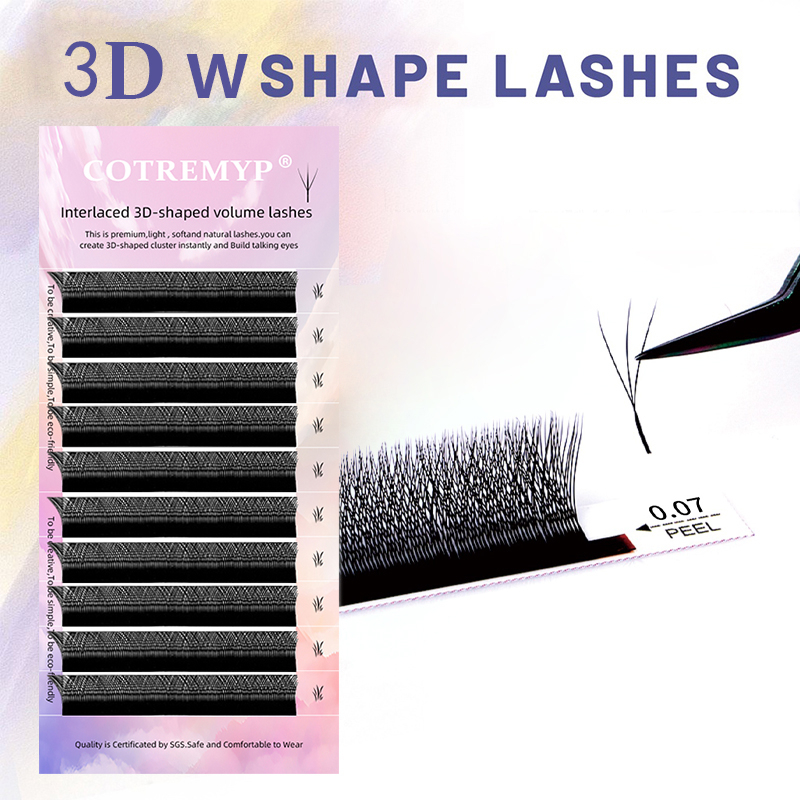 Cotremyp ขนตาปลอม 3D 0.07 D/C ขนมิงค์ ขนตาปลอมจากเกาหลี ต่อกิ่งขนตา jia
