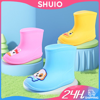 Shuio รองเท้าบูท กันฝน กันลื่น สําหรับเด็กผู้ชาย และเด็กผู้หญิง ทุกฤดูกาล 1-3 ปี