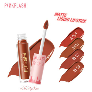 Pinkflash New ลิปสติก Ohmykiss เนื้อแมทกันน้ําติดทนนาน 6 สี 24 สี