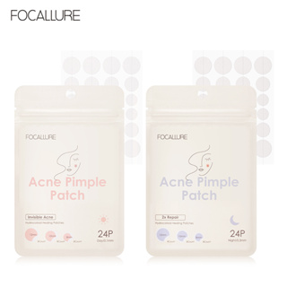 FOCALLURE แผ่นแปะสิว ชนิดมองไม่เห็น ดูแลผิว ซ่อมแซมใบหน้า สูตรกลางวัน กลางคืน 24 ชิ้น