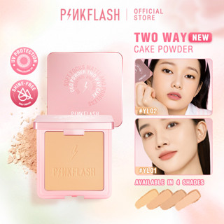 Pinkflash More&amp;More Mattifying Flawless แป้งเค้กสองทาง ป้องกันรังสียูวี ไม่โอน ปกปิดสูง ง่าย น้ําหนักเบา