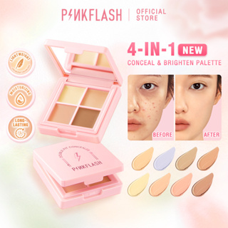 Pinkflash More&amp;More Double Fit พาเลทคอนซีลเลอร์ ปกปิดยาวนาน ให้ความชุ่มชื้น ไม่ย่น กันน้ํา ติดทนนาน