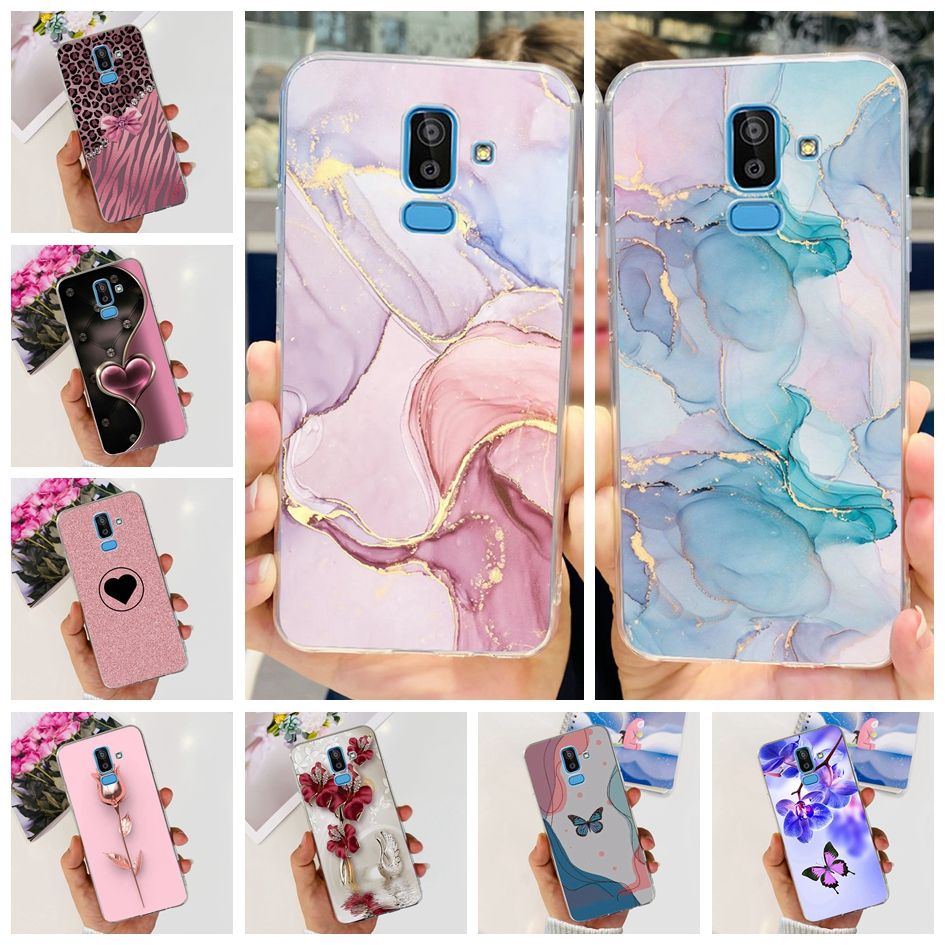 เคสโทรศัพท์มือถือแบบนิ่ม ใส ลายหินอ่อน หรูหรา สําหรับ Samsung Galaxy J8 2018 J810 J810F J810G J4 J6 