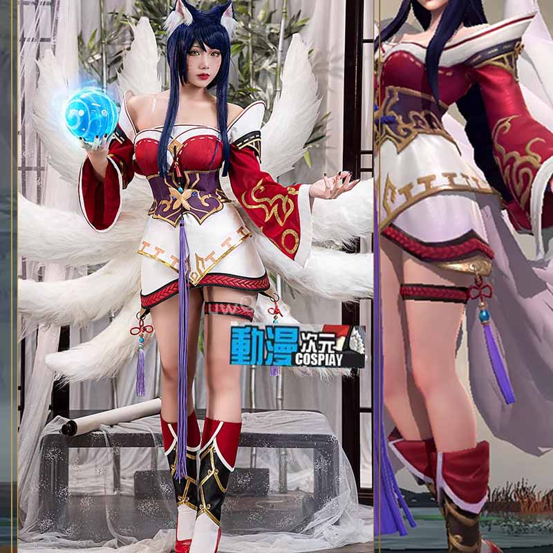League of Legends LOLm Nine-Tailed Fox Ari คอสเพลย์เครื่องแต่งกายผู้หญิงเกมมือถือรุ่น cos ชุดสองมิติ