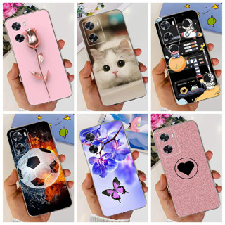 เคสโทรศัพท์ซิลิโคน TPU แบบนิ่ม ลายดอกไม้ หัวใจ สําหรับ OPPO A57 4G 2022 A77 A77s 4G 2022 A 77 S CPH2473 A 57