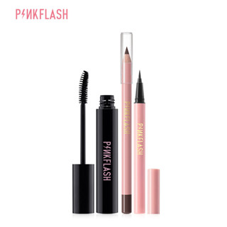 pinkflash ชุดดินสอเขียนคิ้ว อายไลเนอร์ มาสคาร่า สีดำ กันน้ำ 3 ชิ้น