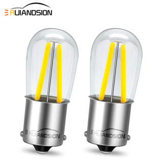 Ruiandsion หลอดไฟเลี้ยว LED AC DC 1156 BA15S BA15D P21W สีขาวอบอุ่น 6V