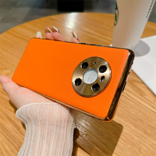 เคสหนังแท้ ชุบไฟฟ้า ป้องกันเลนส์กล้อง กันกระแทก สําหรับ HuaWei Mate 30 40 50 Pro