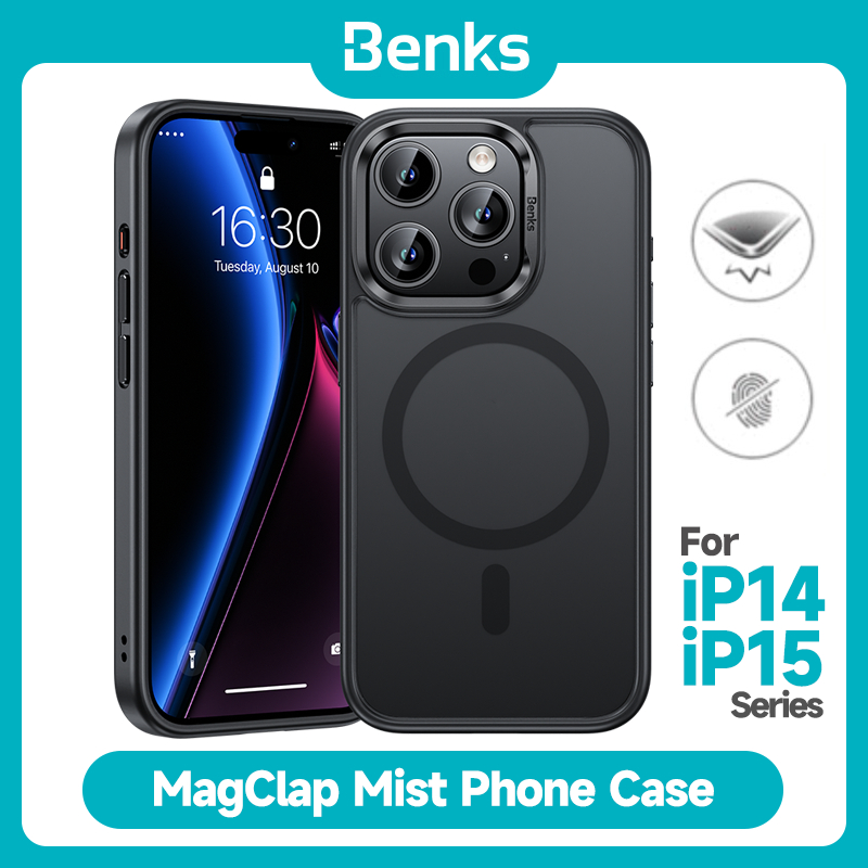 [Benks Official] Benks Magnetic Mist Phone Case เคสโทรศัพท์มือถือ ผิวสัมผัสคล้ายผิวหนัง แม่เหล็ก ผิวด้าน โปร่งแสง กันกระแทก ป้องกันลายนิ้วมือ รวมทุกอย่าง สําหรับ IPhone 15 14 Plus Pro Max