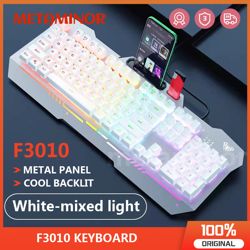 Aula f3010 คีย์บอร์ดเกมมาโครพร้อมคีย์บอร์ดรู้สึกเชิงกลแบ็คไลท์พร้อมสาย Numpad สําหรับพีซี
