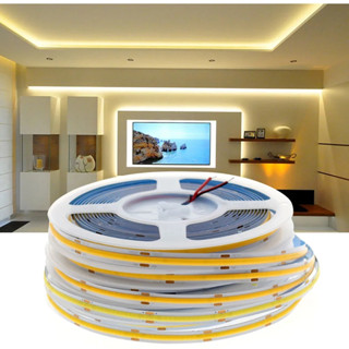 แถบไฟ LED COB 12V 24V หรี่แสงได้ สีขาวอบอุ่น RA90 384 480 ดวง สําหรับตกแต่งห้อง