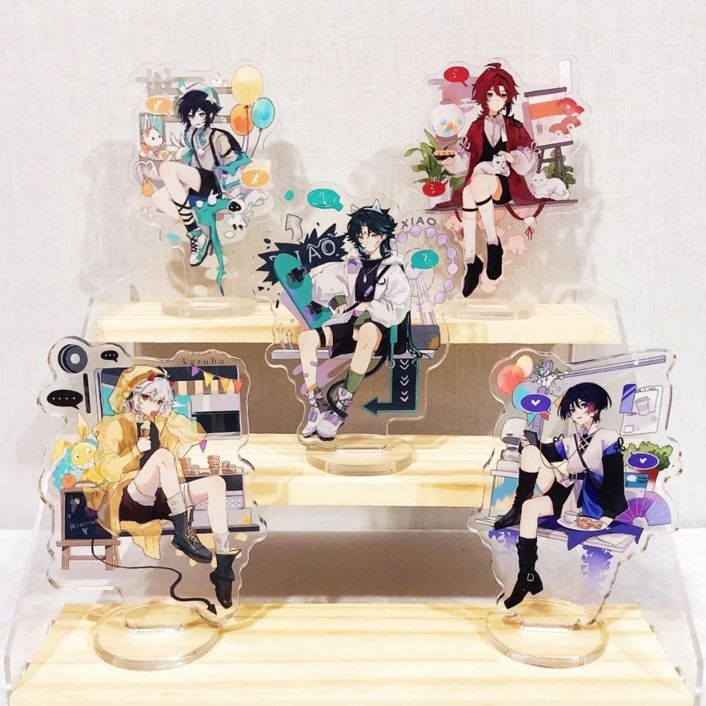 โมเดลฟิกเกอร์อะคริลิค รูป Genshin Impact Wanderer Scaramouche Venti Xiao Kaedehara Kazuha ขนาด 8 ซม. 16 ซม. เหมาะกับของขวัญ สําหรับตกแต่งโต๊ะ