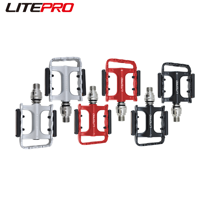 Litepro ที่เหยียบเท้าจักรยาน 3 แบริ่งซีล QR เพลาเหล็กอัลลอย น้ําหนักเบา เข้าได้กับ Brompton