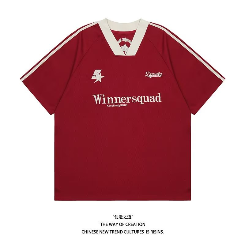 Hanlu เสื้อยืดแขนสั้น ทรงหลวม สีตัดกัน สไตล์อเมริกัน สตรีท สําหรับผู้ชาย และผู้หญิง