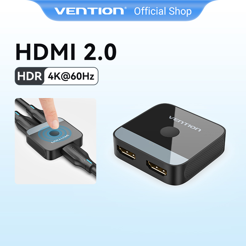 Vention ตัวแยก HDMI 4K 60Hz HDMI 2.0 สวิตช์ 1in 2 / 2 in 1 สองทิศทาง สําหรับ PS4 TV อะแดปเตอร์แปลง
