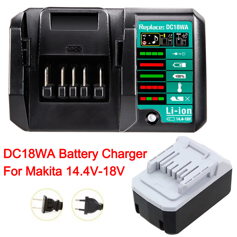 DC18WA Li-ion Battery Charger สําหรับ Makita 14.4V 18V BL1415G BL1413G BL1815G BL1820G BL1811G BL181