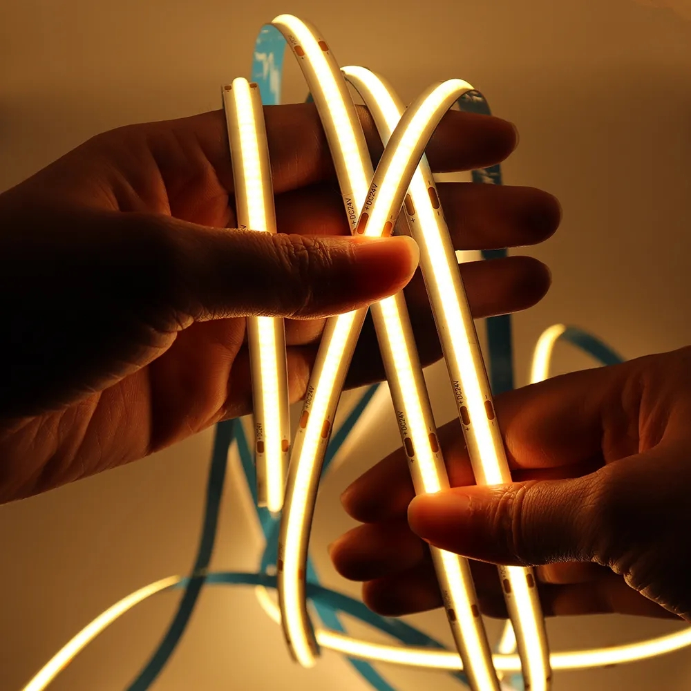 12V/24V COB LED Strip Light, เทปยืดหยุ่น Spotless สําหรับ Home & Commercial Lighting